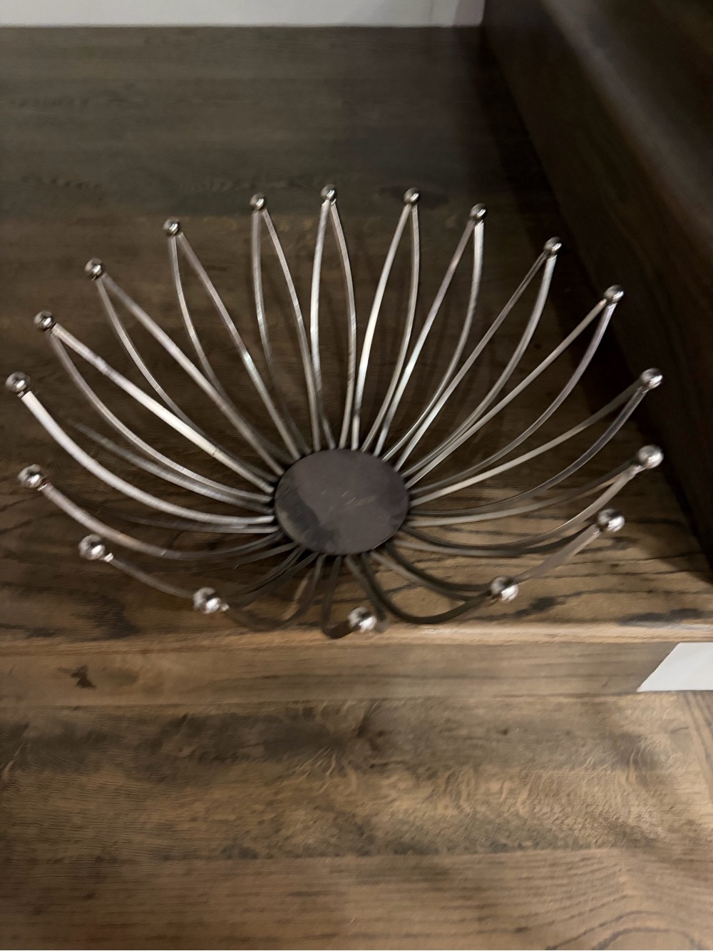 Modern Silver Metal Decorative Bowl / Centerpiece